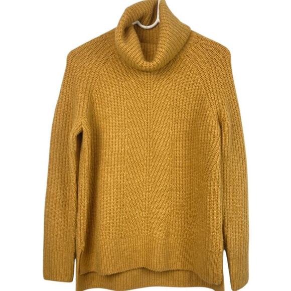NWT * MADEWELL Mercer Turtleneck Sweater in Coziest Yarn in Heather Saffron - Picture 2 of 12